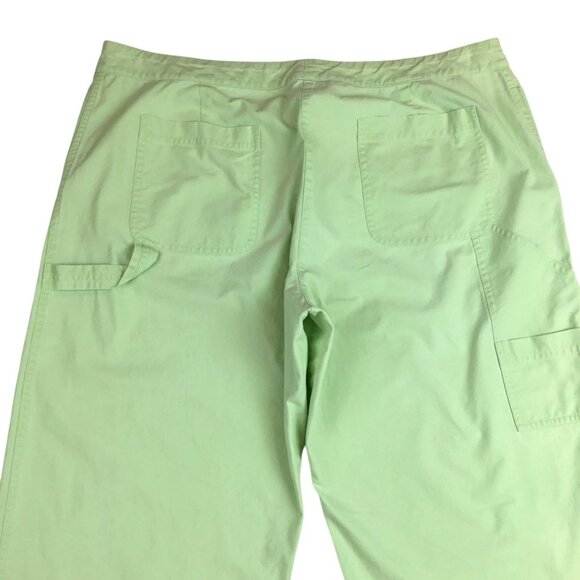 Eileen Fisher Womens Light Green Cotton Wide-Leg Pants Cropped Size L - Picture 5 of 10